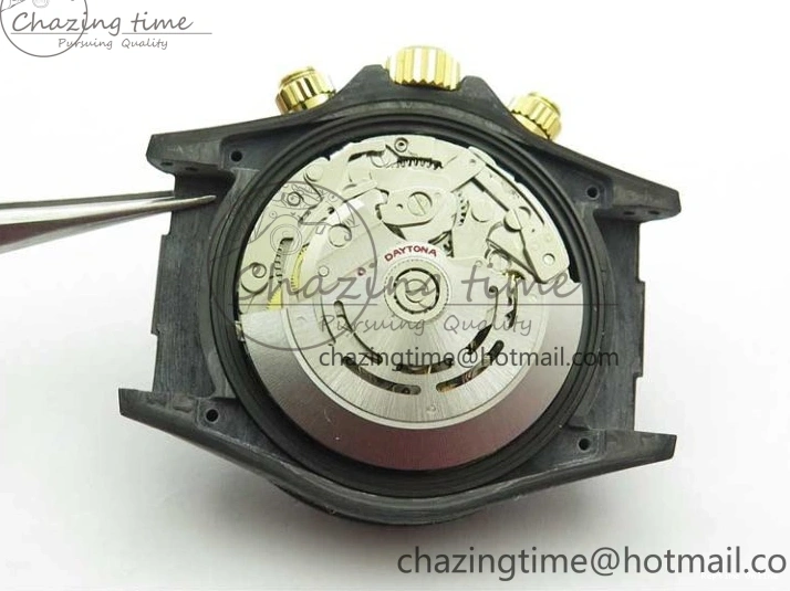 0413 ComfortFit Daytona DIW Carbon OMF Best Edition Blue Pink White Dial on White Nylon Strap A 2833